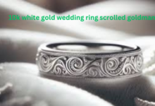 10k white gold wedding ring scrolled goldman