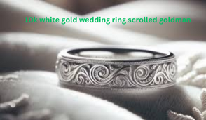 10k white gold wedding ring scrolled goldman